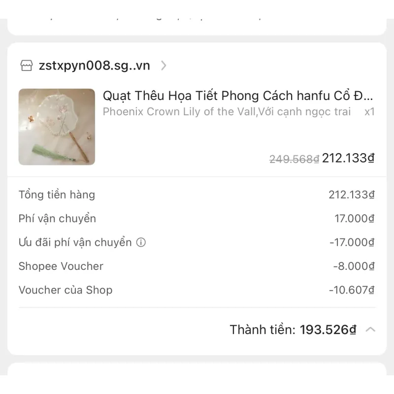 Quạt cổ trang dùng làm phụ kiện chụp ảnh áo dài, hán phục, cưới hỏi 795734