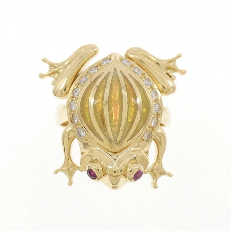 Nhẫn đá màu ếch K18YG/K18WG 666755