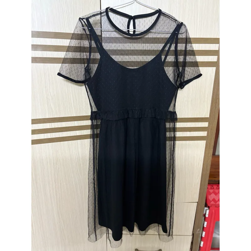 Pass set váy đen lưới ren, size S 1058720