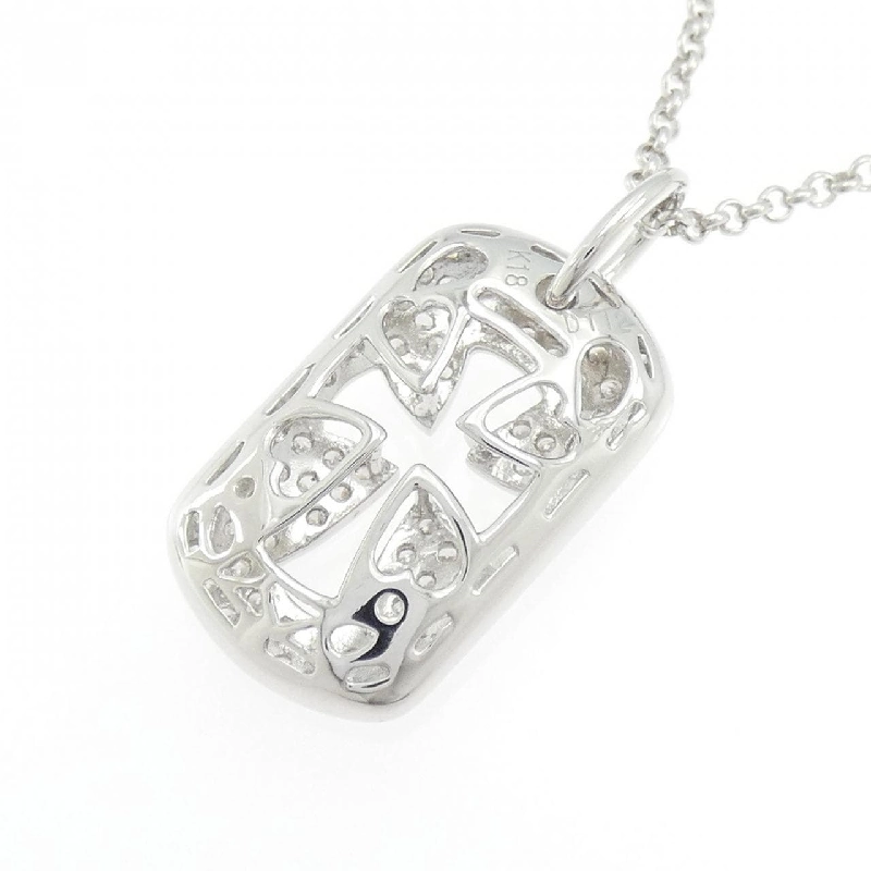 K18WG Dây chuyền kim cương chéo 1.12CT - Hàng hiệu Authentic 860076