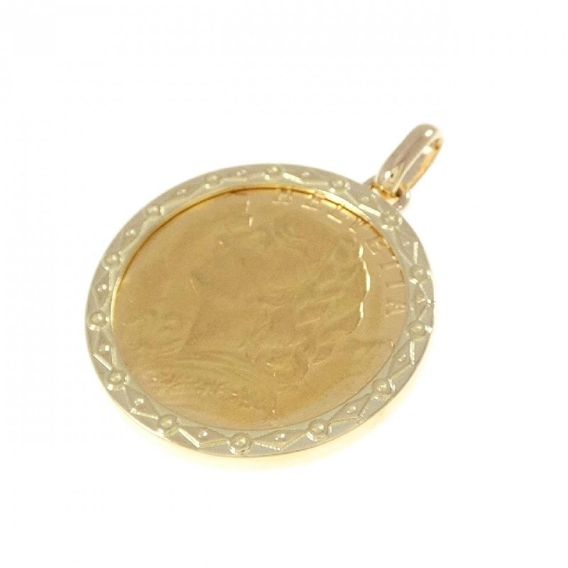 K18YG(枠) Đồng xu Mặt dây chuyền - Hàng hiệu Chính hãng 862192