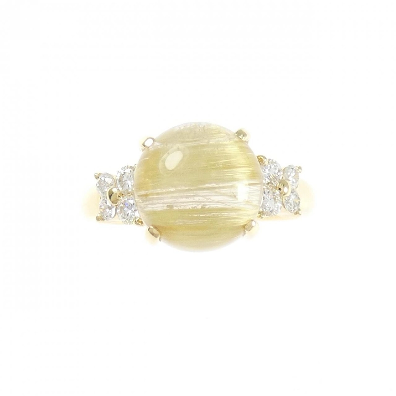 Nhẫn đá thạch anh tóc vàng K18YG 4.22CT - Hàng hiệu Authentic 852440