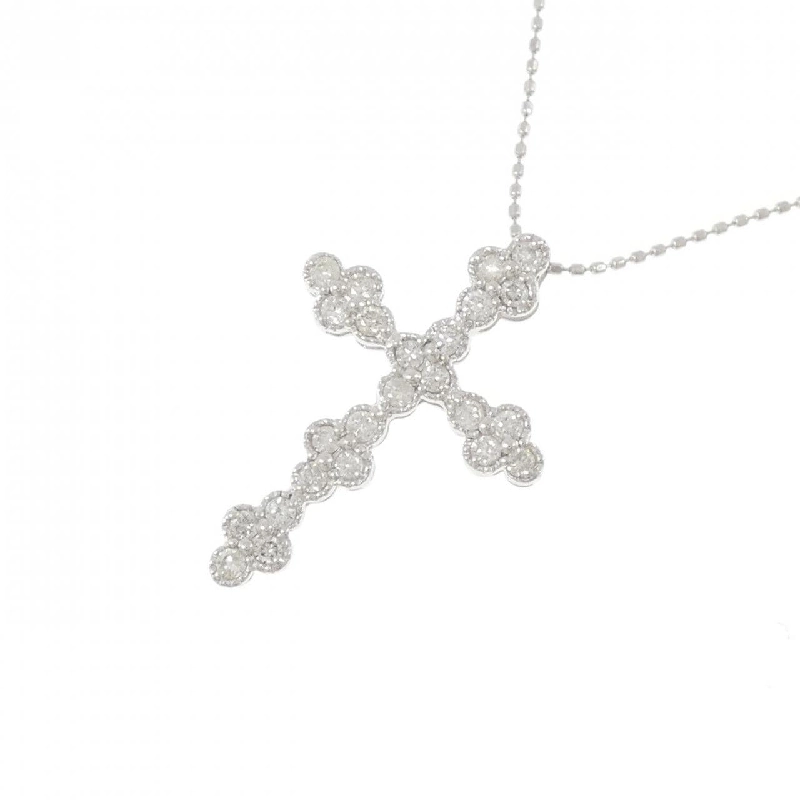 K18WG Dây chuyền kim cương chéo 0.52CT - Hàng hiệu Chính hãng 859885