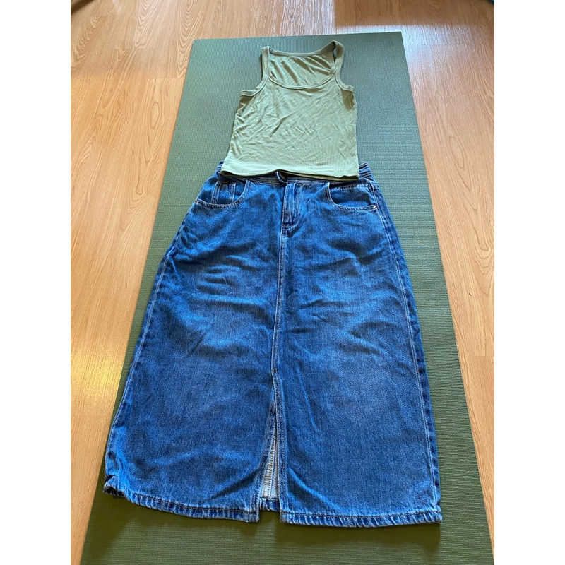Váy jeans xẻ trước 523698