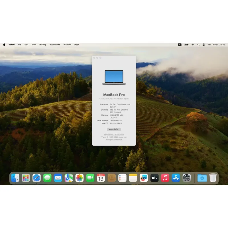 Apple MacBook Pro 2019 i7 13.3 inch 16GB/256GB 731918