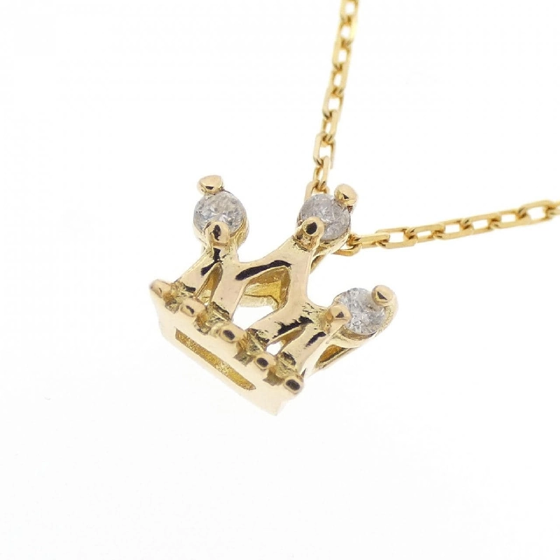 K18YG Vương miện Dây chuyền Kim cương - Hàng hiệu Chính hãng 860367