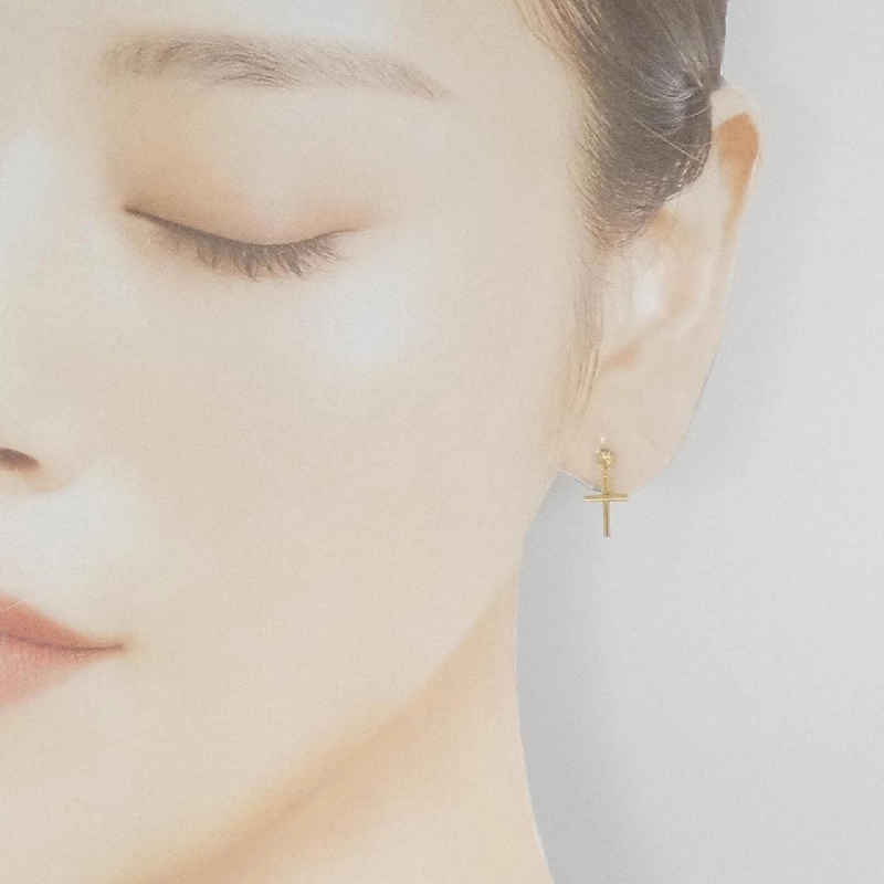 K18YG Khuyên tai hình chữ thập - Hàng hiệu Chính hãng 869755