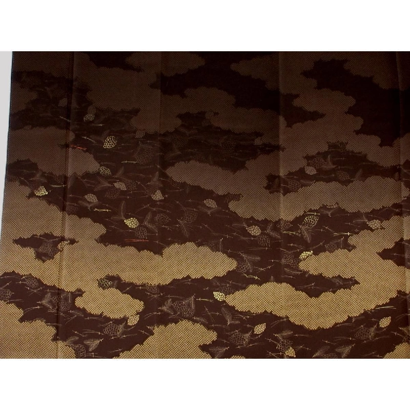 Kimono thăm viếng Chirimén với họa tiết vàng Yuzen và thêu - Hàng hiệu Authentic 883469