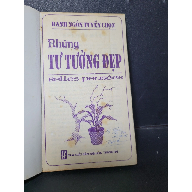 Những tư tưởng đẹp mới 70% ố rách trang có viết nhẹ trang đầu 1996 HCM1001 Belles Pensees VĂN HỌC 380651