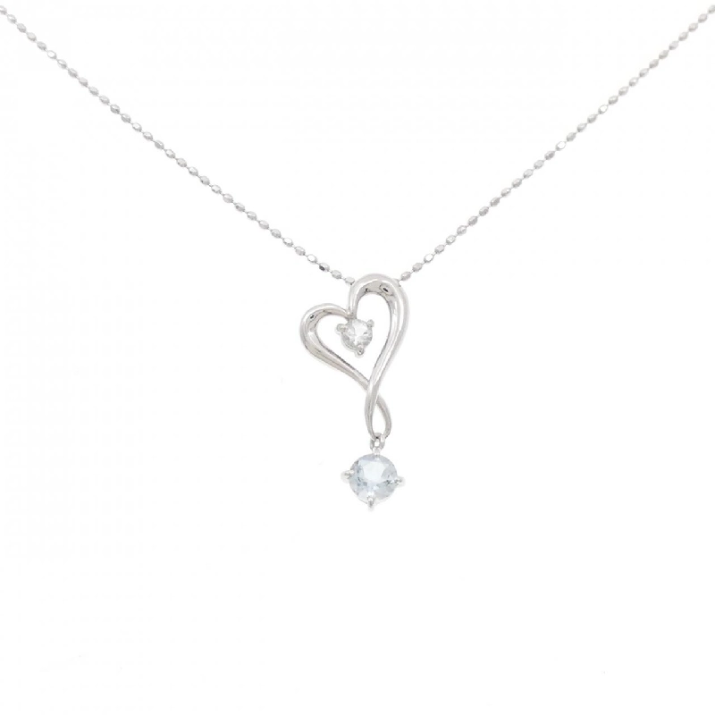 K10WG Dây chuyền hình trái tim Aquamarine - Hàng hiệu Chính hãng 860114