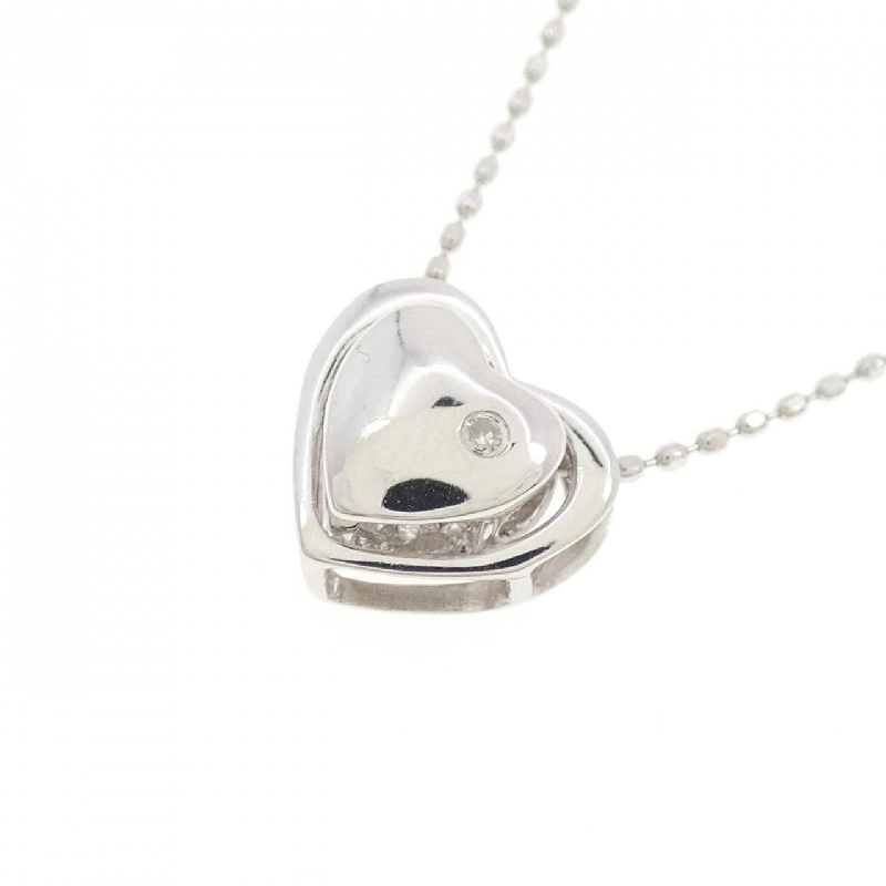 K18WG 2WAY Heart Diamond Necklace 0.09CT - Hàng hiệu Authentic 863108