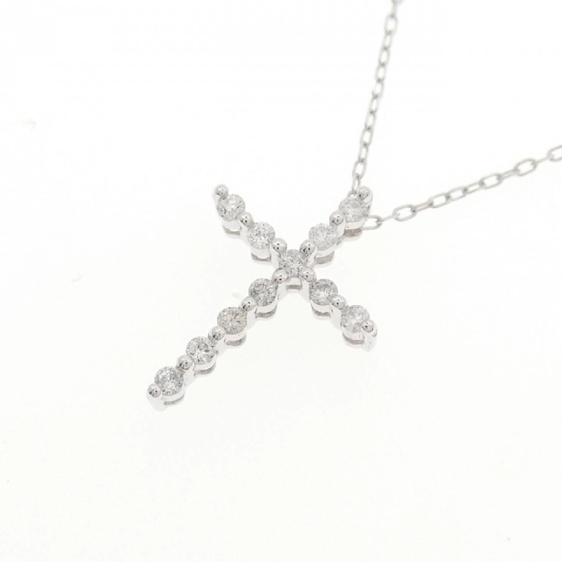 K18WG Dây chuyền kim cương chéo 0.15CT - Hàng hiệu Chính hãng 867317