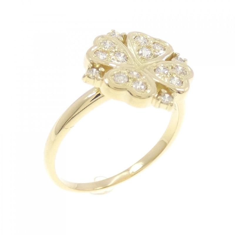 Nhẫn kim cương K18YG hình cỏ ba lá 0.27CT 672389