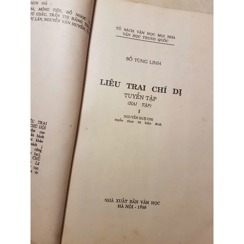 Liêu trai chí dị - Bồ Tùng Linh, tuyển tập quyển I, xuất bản năm 1989 355054