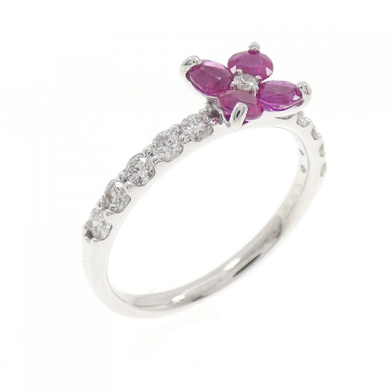 Nhẫn Ruby Hoa K18WG 0.55CT - Hàng hiệu Chính hãng 848202