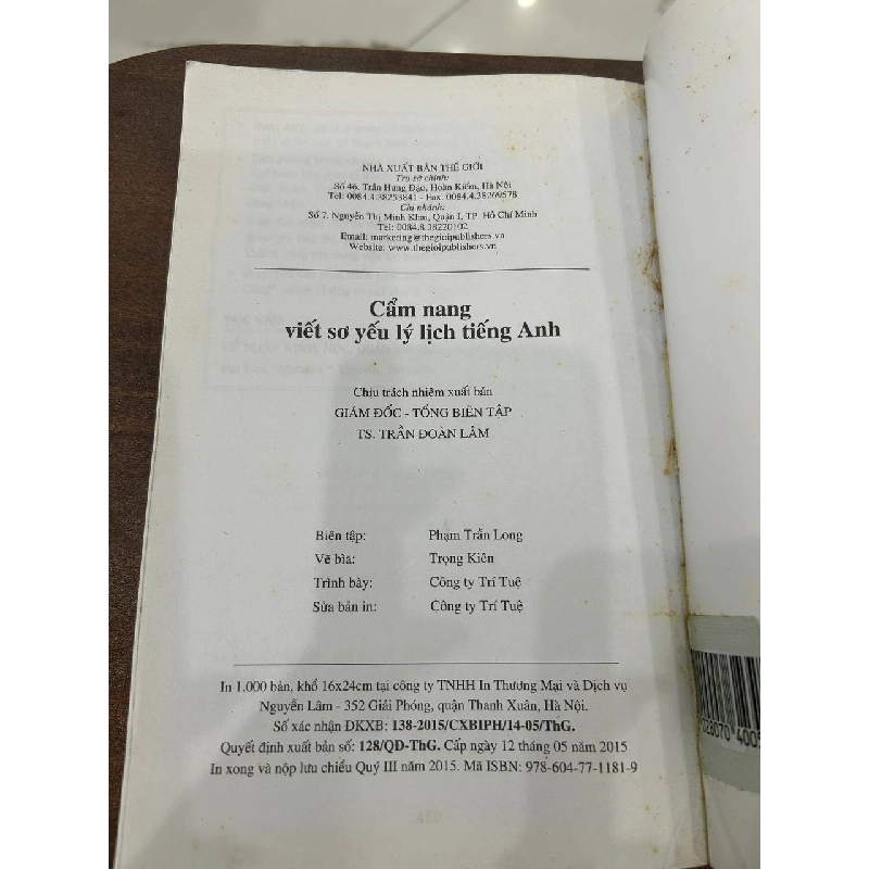 Cẩm Nang Viết Sơ Yếu Lý Lịch Tiếng Anh - ĐỨC TÍN 932894