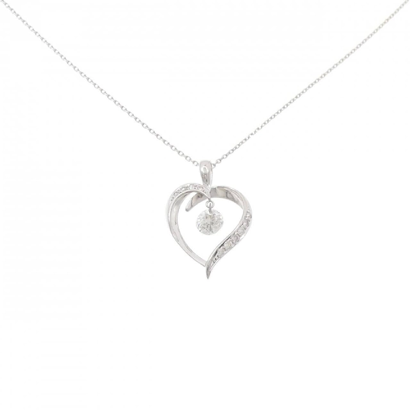 K18WG Dây chuyền kim cương hình trái tim 0.44CT - Hàng hiệu Chính hãng 861386