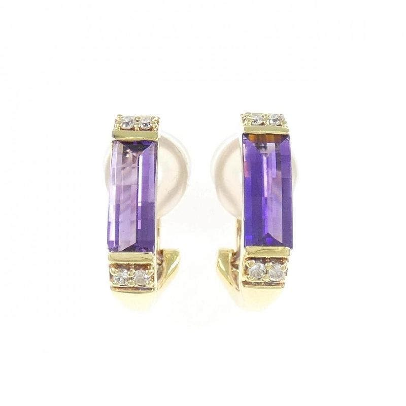 K18YG Amethyst Bông tai/Khuyên tai 2.04CT - Hàng hiệu Chính hãng 866828