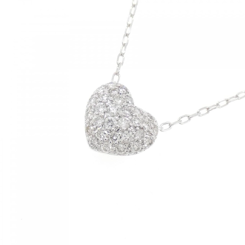 750WG/K18WG Pave Heart Diamond Necklace - Hàng hiệu Authentic 864622