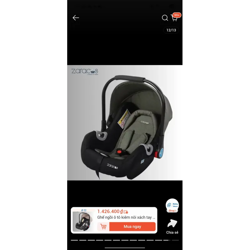 Nôi xách tay kiêm ghế ô tô 784899