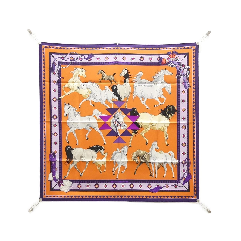 Hàng hiệu Authentic Hermès LES CHEVAUX QATARIS Khăn 002457S 772779