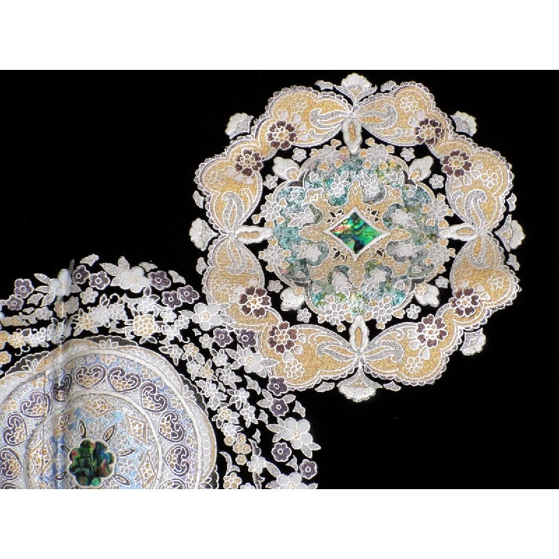 Áo kimono truyền thống với họa tiết bạc và ngọc trai - Hàng hiệu Authentic 883309