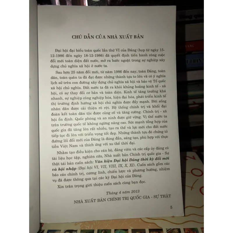 Văn kiện đại hội Đảng thời kỳ đổi mới và hội nhập (Đại hội Vl, Vll, Vlll, lV, X, XI) 754983