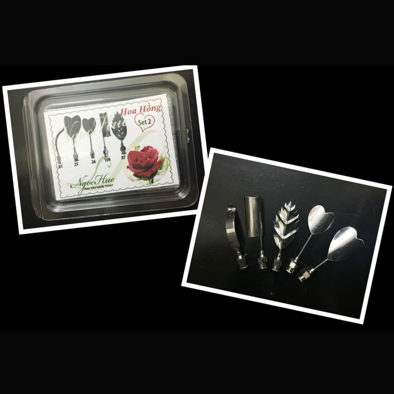 Bộ 5 dụng cụ làm thạch rau câu 3D – Set 2 – Bộ làm hoa hồng – Mã số 1150 338437