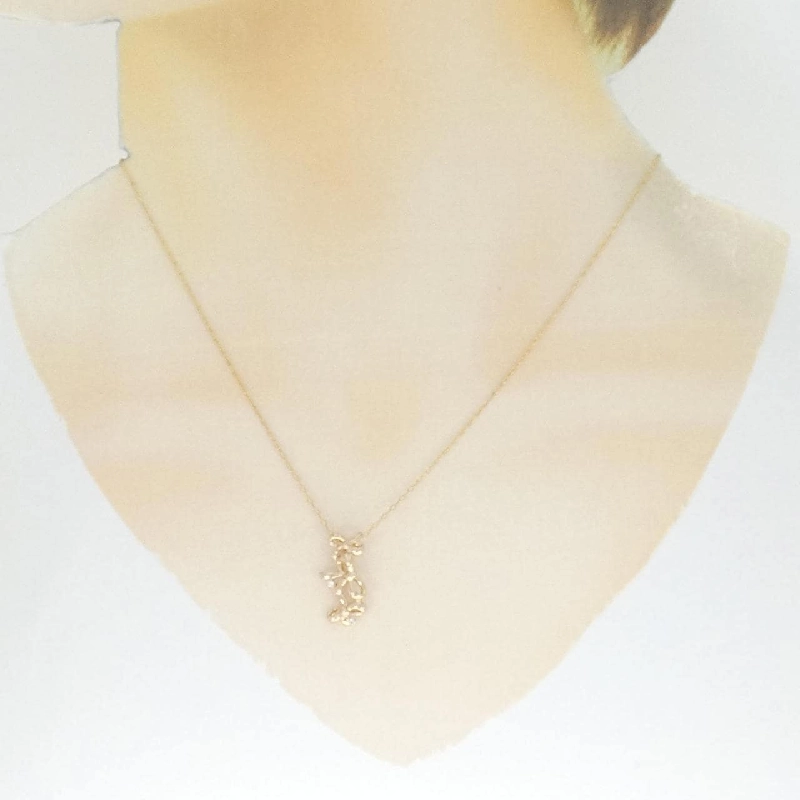 K18PG Dây chuyền kim cương hình ruy băng 0.01CT - Hàng hiệu Chính hãng 863807