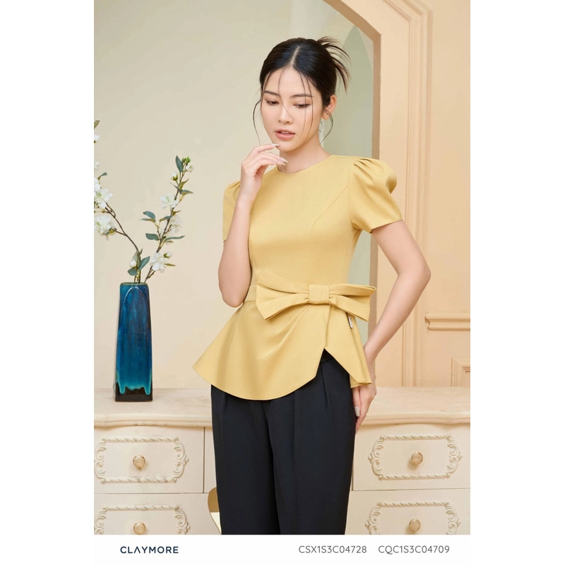 [New] Áo peplum CLAYMORE đính nơ sang chảnh size S 369270