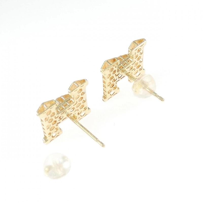 K18YG Chữ cái H Bông tai - Hàng hiệu Chính hãng 864889