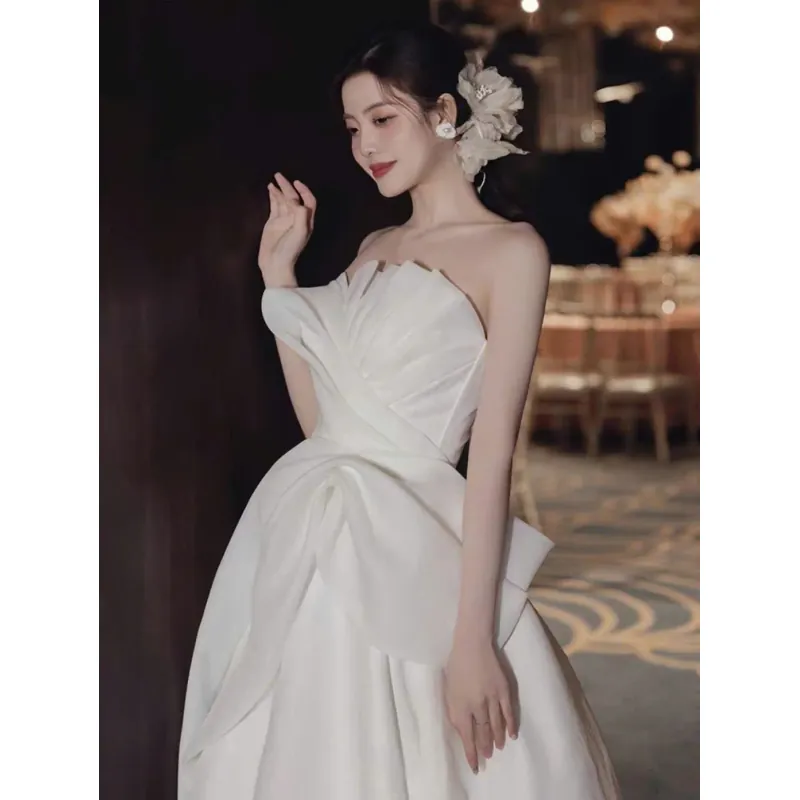 Váy cưới đi bàn cao cấp trễ vai (mặc 1 lần) 791296