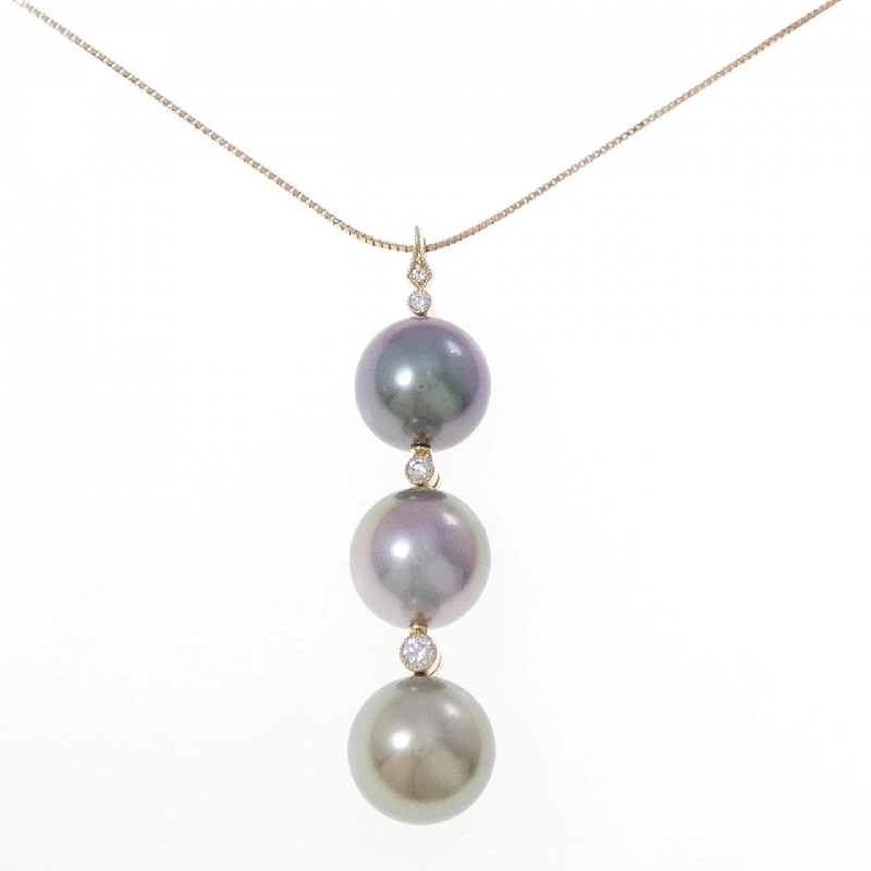 K18YG Ngọc trai đen dây chuyền 12.1mm - Hàng hiệu Chính hãng 845848