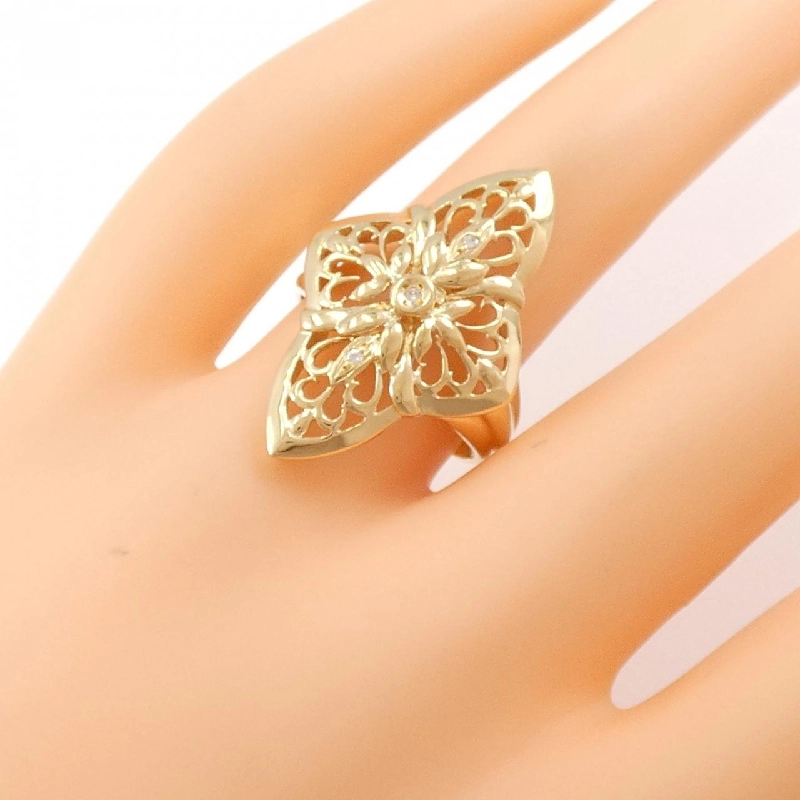 Nhẫn kim cương K18YG 0.03CT 670418