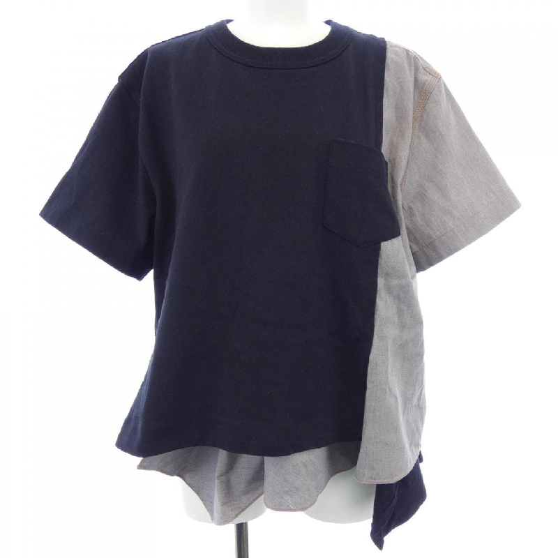 Áo thun DUNGAREE COTTON JERSEY 25-08268 của SACAI - Hàng hiệu Chính hãng 775484