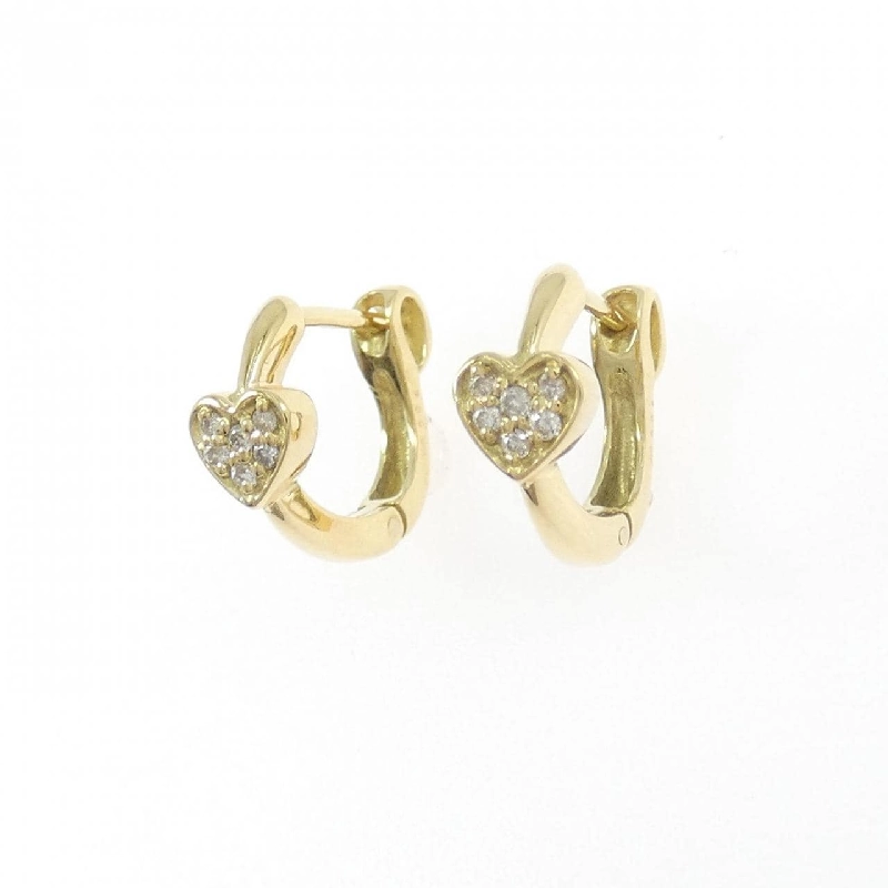 K18YG Bông tai kim cương hình trái tim 0.08CT - Hàng hiệu Chính hãng 865466