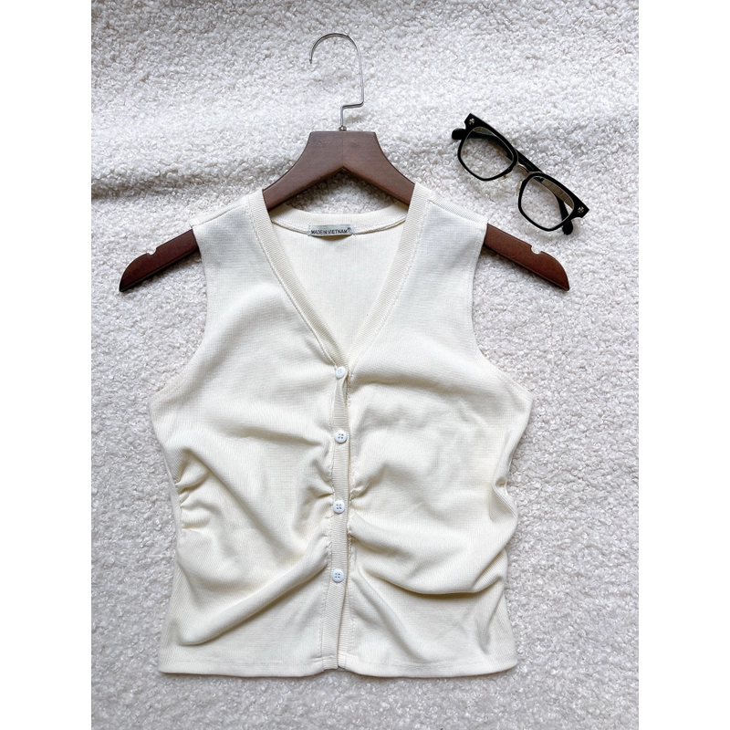 Áo kiểu croptop màu kem 444906