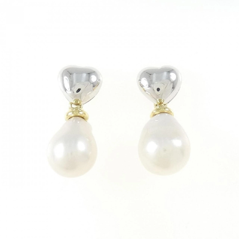 K18YG/K18WG Bông tai ngọc trai Akoya hình trái tim - Hàng hiệu Authentic 876702