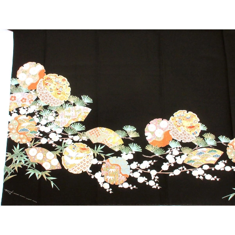 Áo kimono lưu tước với họa tiết vàng và thêu - Hàng hiệu Authentic 877891