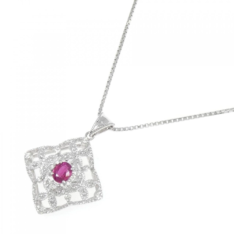 K18WG Dây chuyền Ruby 0.48CT - Hàng hiệu Chính hãng 861410