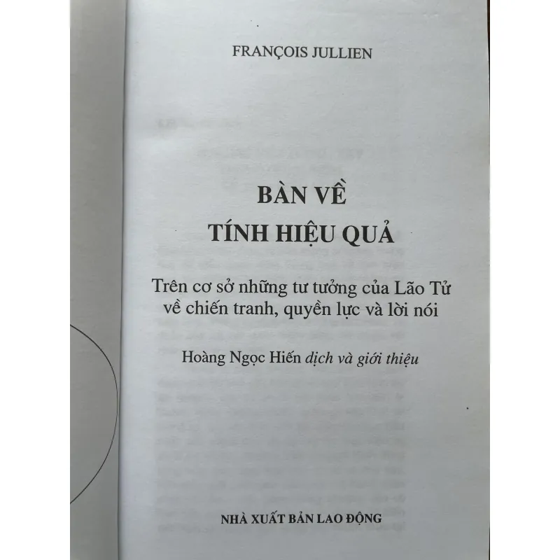Bàn về tính hiệu quả - Francois Jullien 933672