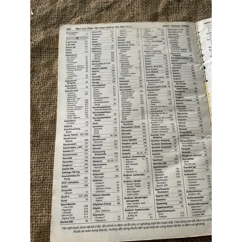 MIMS CẨM NANG SỬ DỤNG THUỐC 24 th Edition 2005, 390 trang  791927