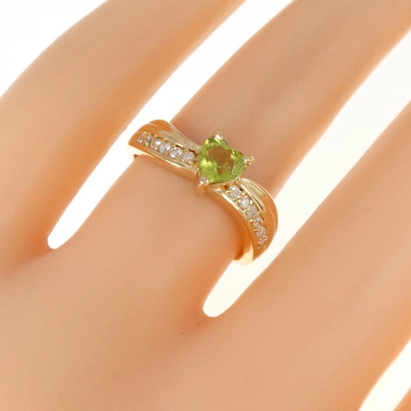 Nhẫn Peridot K18YG hình trái tim 671041