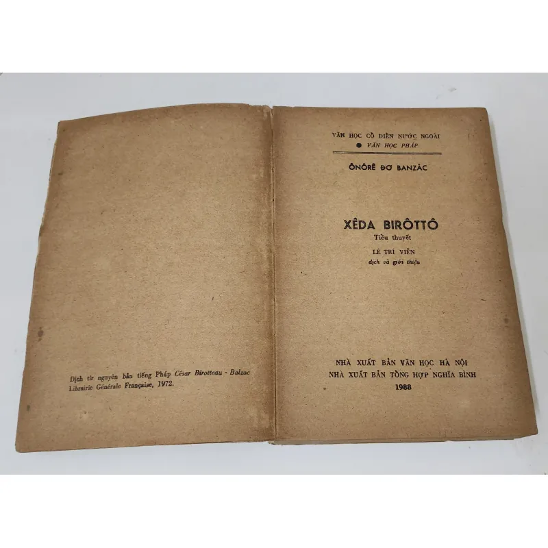 Tác phẩm VH cổ điển Pháp của H. D. Balzac: CÉSAR BIROTTEAU  727195