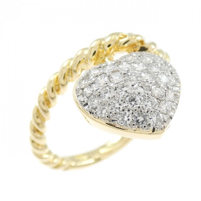 Nhẫn kim cương pavé hình trái tim K18YG/PT 0.35CT 667383