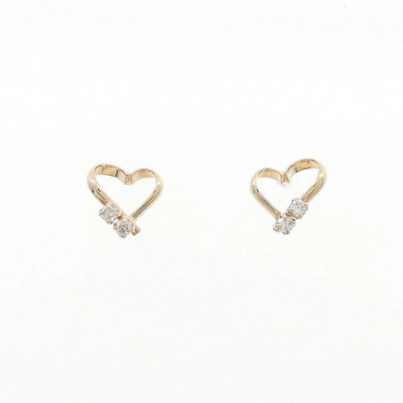 K10YG Bông tai hình trái tim kim cương 0.04CT - Hàng hiệu Chính hãng 870612