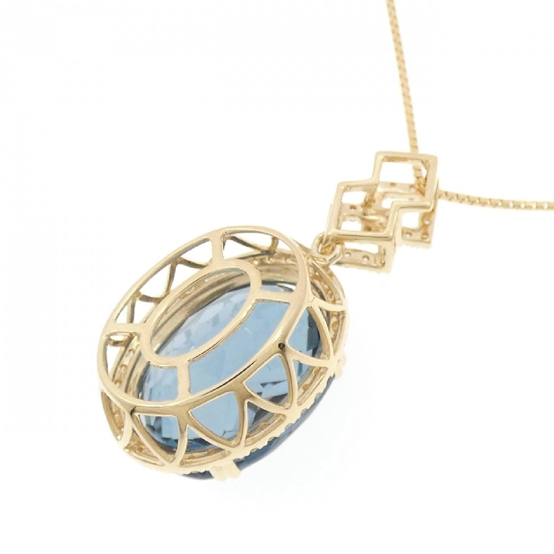 K18YG Ngọc xanh dương Dây chuyền 15.12CT - Hàng hiệu Chính hãng 860053