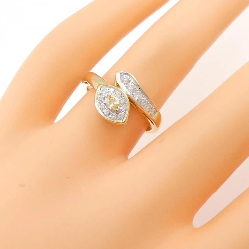 Nhẫn kim cương K18YG/PT 0.087CT - Hàng hiệu Authentic 855934