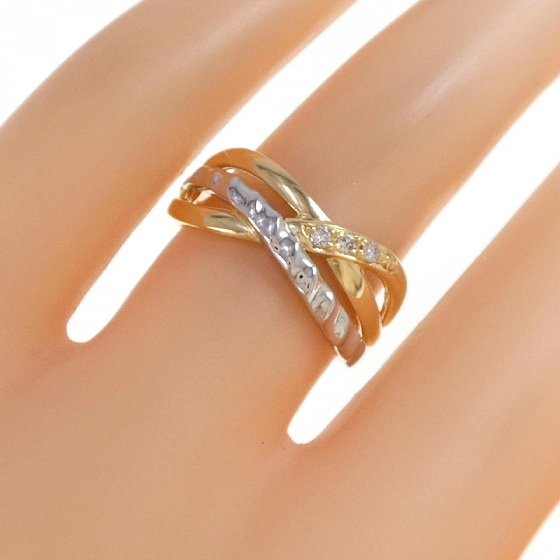 Nhẫn kim cương K18YG/PT900 0.05CT 670713