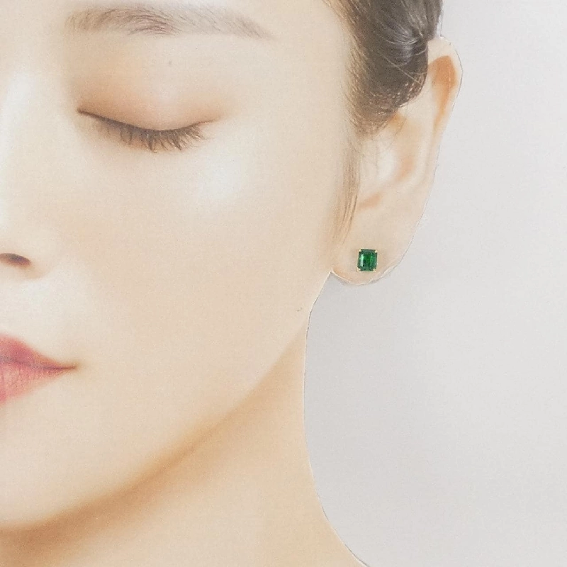 K18YG Bông tai thủy tinh - Hàng hiệu Authentic 872340